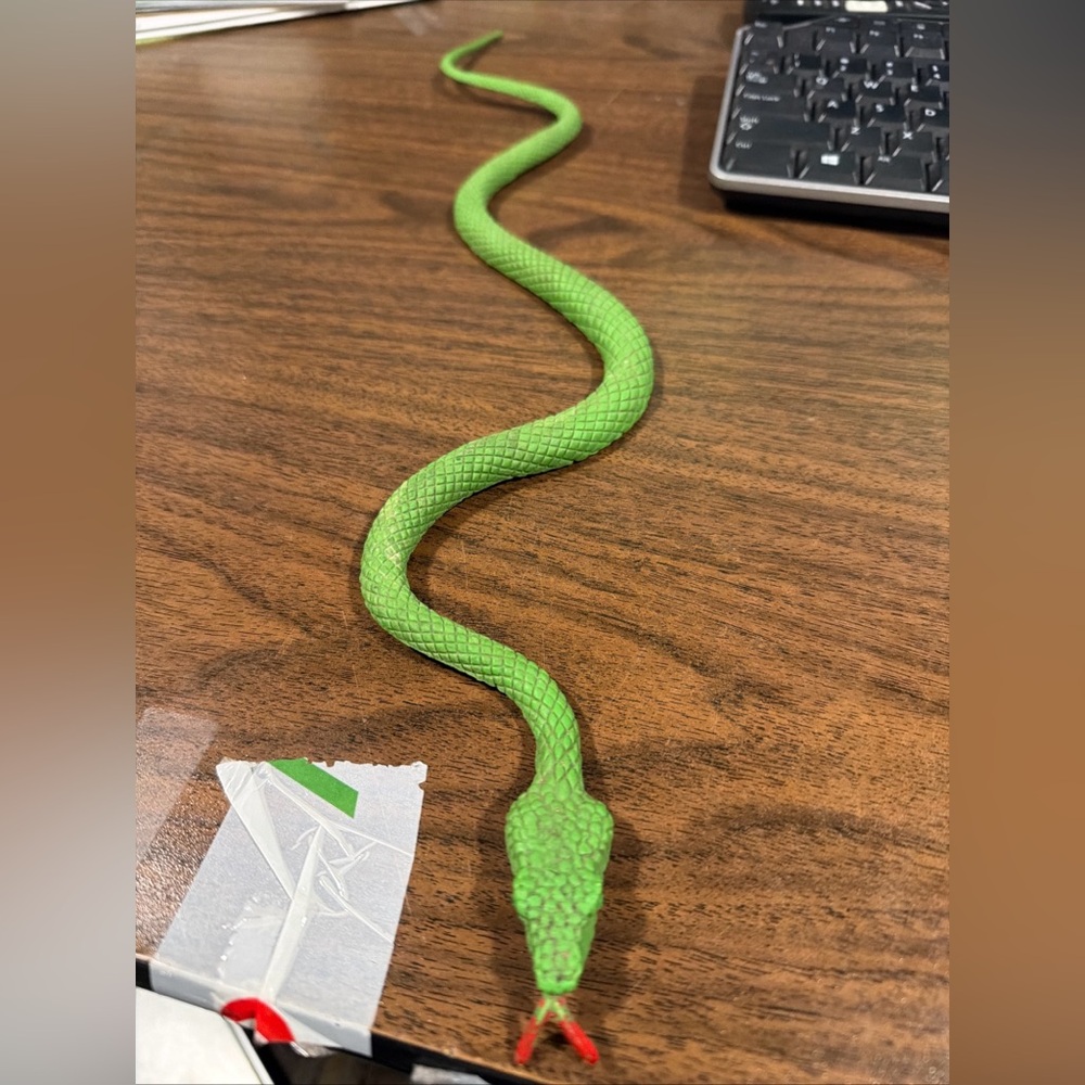 18” Green Plastic Toy Snake